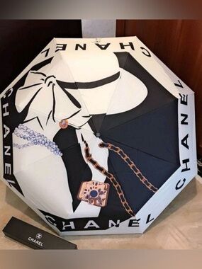 Chanel Umbrella with an Elegant Black and White Design / GWP